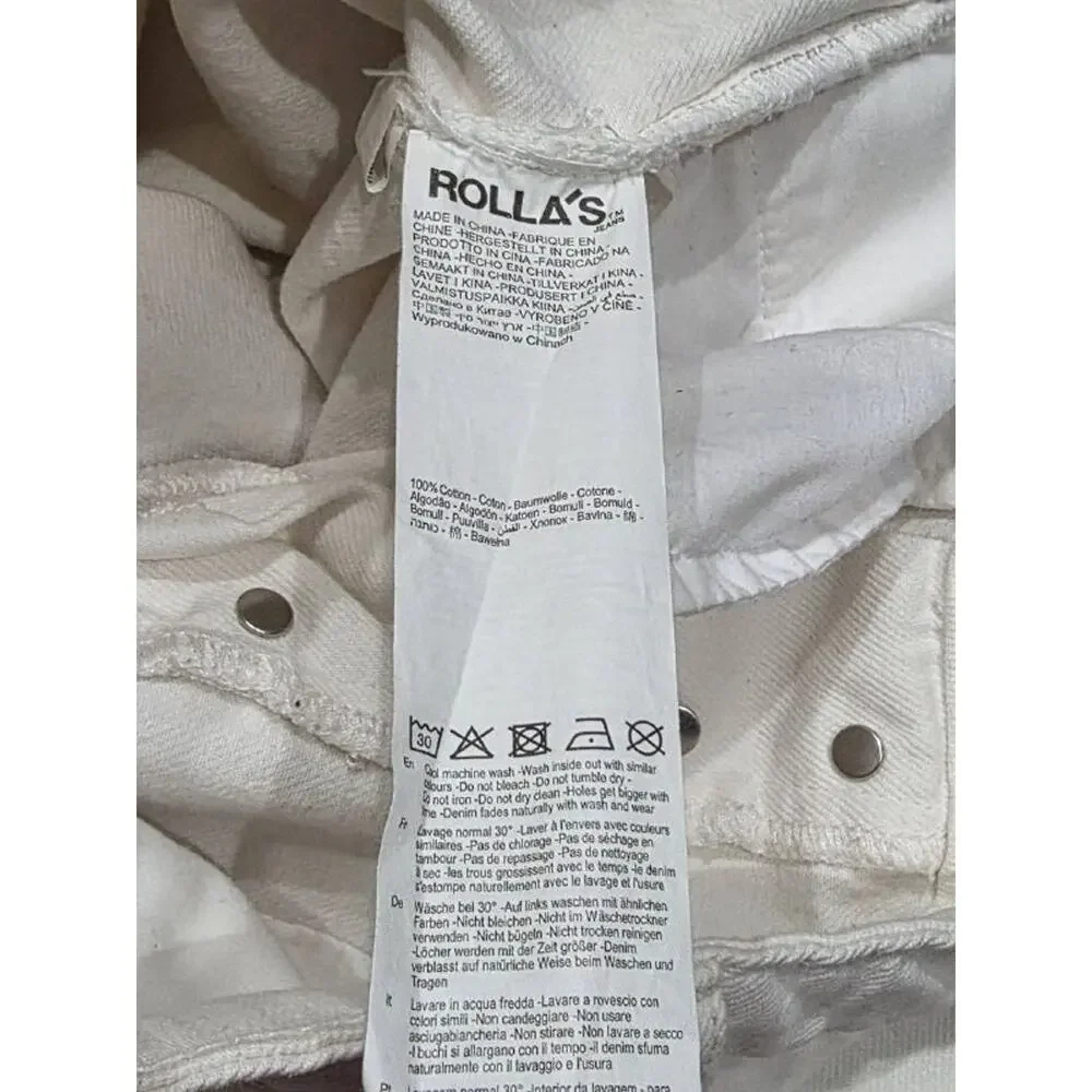 Rollas Classic Straight Y2K Hight Rise Jeans Vintage White Sz 30 A006294